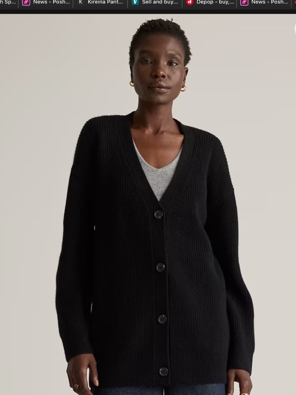 Quince Oversized Boyfriend Cardigan Sweater